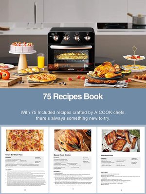 Aicook Air Fryer Toaster Oven's recipe book.