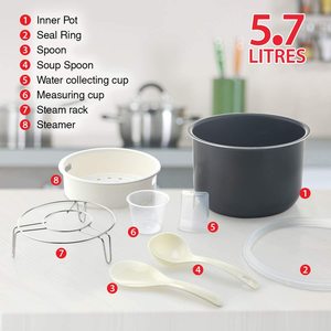 ANSIO Electric Multi-Cooker's components.