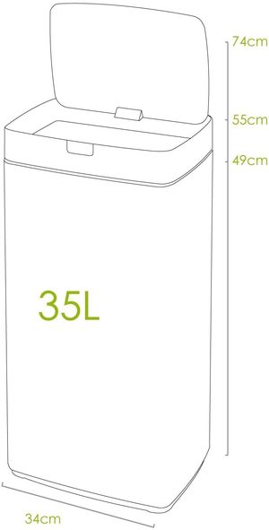 Dihl Sensor Bin's dimensions.