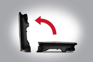 George Foreman 25800 Small Fit Grill in a vertical position.