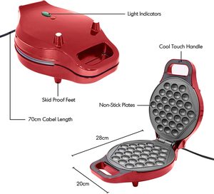 Global Gizmos Bubble Waffle Maker's features.
