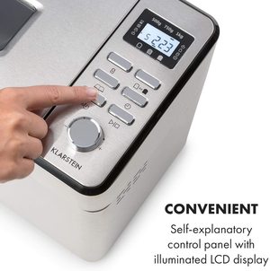 Klarstein Brotilde Family Bread Maker's controls.