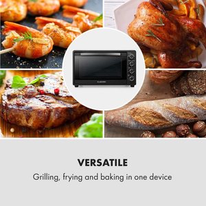 Klarstein MasterChef 60L Mini Oven's versatility.