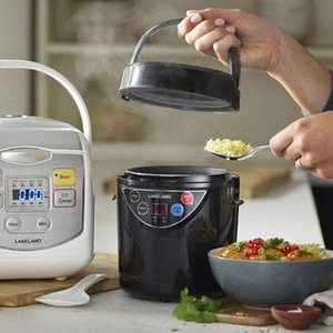 Lakeland 2 Portion Mini Rice Cooker in use.