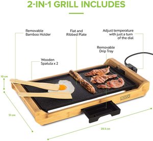 LIVIVO 2-in-1 Teppanyaki Grill in use.