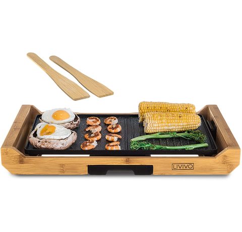 Main view of the LIVIVO 2-in-1 Teppanyaki Grill.
