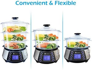 NaturoPure Food Steamer's three tiers.