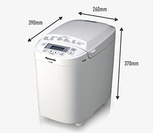 Panasonic SD-2500WXC Rapid Bake Breadmaker's dimensions.
