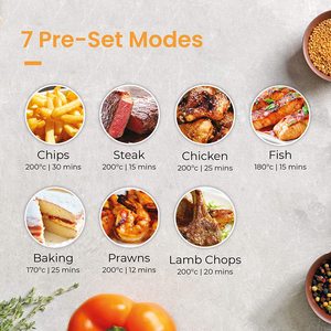 Pro Breeze XL 7.5L Air Fryer's pre-set programs.