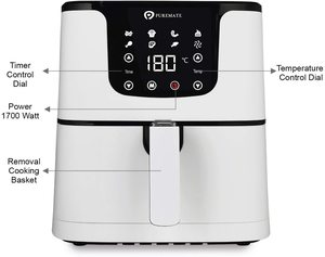 PureMate Air Fryer's controls.