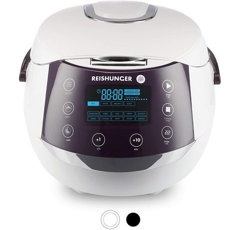 Reishunger Digital Rice Cooker and Steamer Main view of the Reishunger Digital Rice Cooker and Steamer.