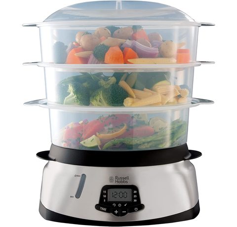 Main view of the Russell Hobbs Maxicook 3 Tier Digital Steamer.