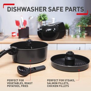 Tefal ActiFry Genius XL 2-in-1 Air Fryer's dishwasher friendly components.
