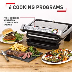 Tefal OptiGrill+ Health Grill's 6 cooking programs.