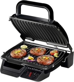 Tefal Ultracompact 3-in-1 Grill in use.