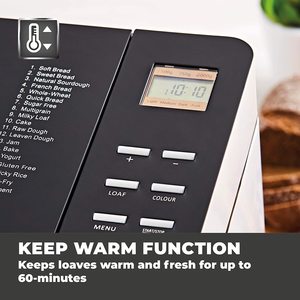 Tower T11005 Digital Bread Maker's controls.