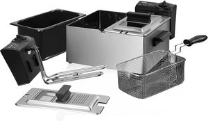 Tower T17007 Dual Basket Deep Fat Fryer's components.