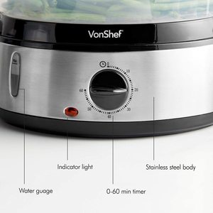 VonShef Food Steamer's controls.