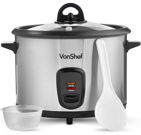 Main view of the VonShef Rice Cooker and Steamer.