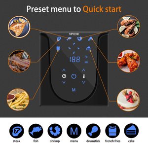 Various foods suitable for the Vpcok Air Fryer.