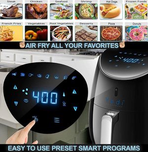 Types of food suitable for the Yedi Houseware Air Fryer.